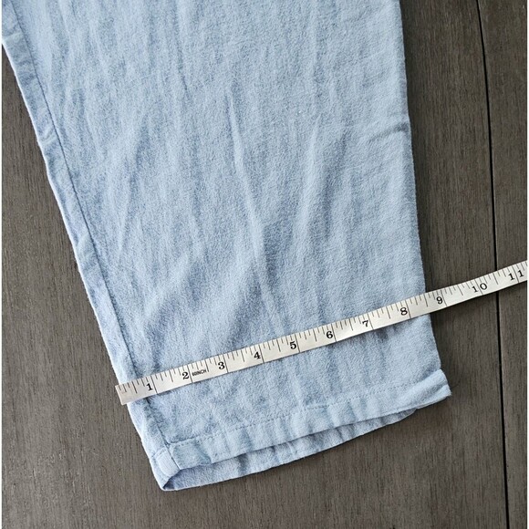Susan Graver Pure Linen Utility Cargo Crop Pant Faded Chambray Size S Pull On - Picture 9 of 10